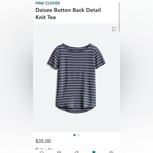 Pink clover daisee button back detail knit tee